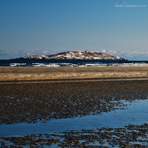 Seguin Island in winter photo by Sarah Laurence