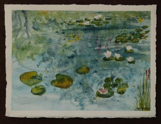 lilly pond watercolor by Sarah Laurence